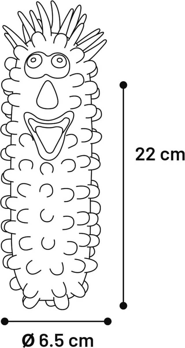 Flamingo Latex Stekelworm Hondenspeelgoed - Groen/Paars - afbeelding 3 van 3