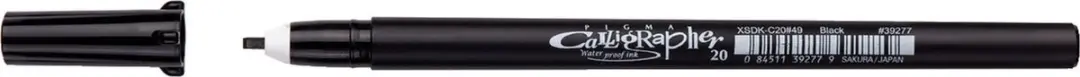 Sakura Pigma Calligrapher 20 Kalligrafiestift - 2mm - Zwart - afbeelding 3 van 4
