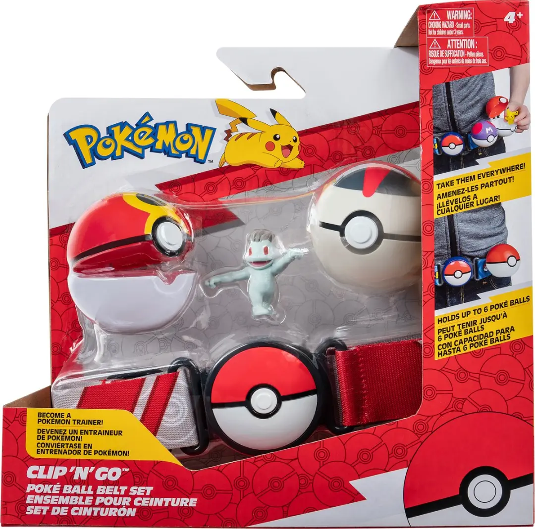 Pokémon Clip 'N' Go Poké Ball Gordelset - Repeat Ball, Timer Ball & Machop - afbeelding 2 van 6