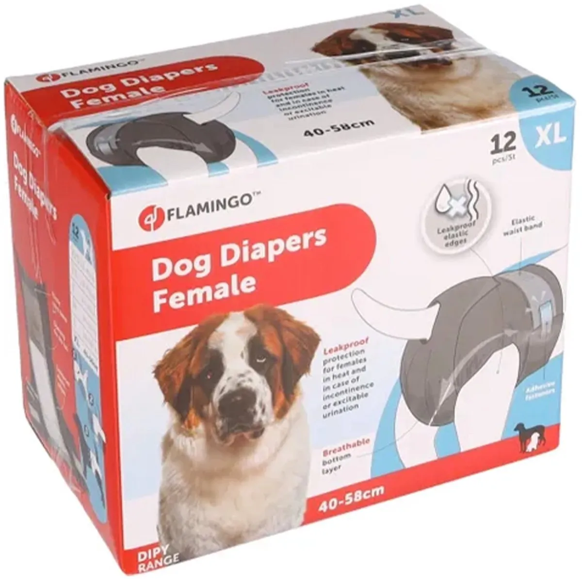 Flamingo Hondenluiers Dipy XXS - 12 Stuks