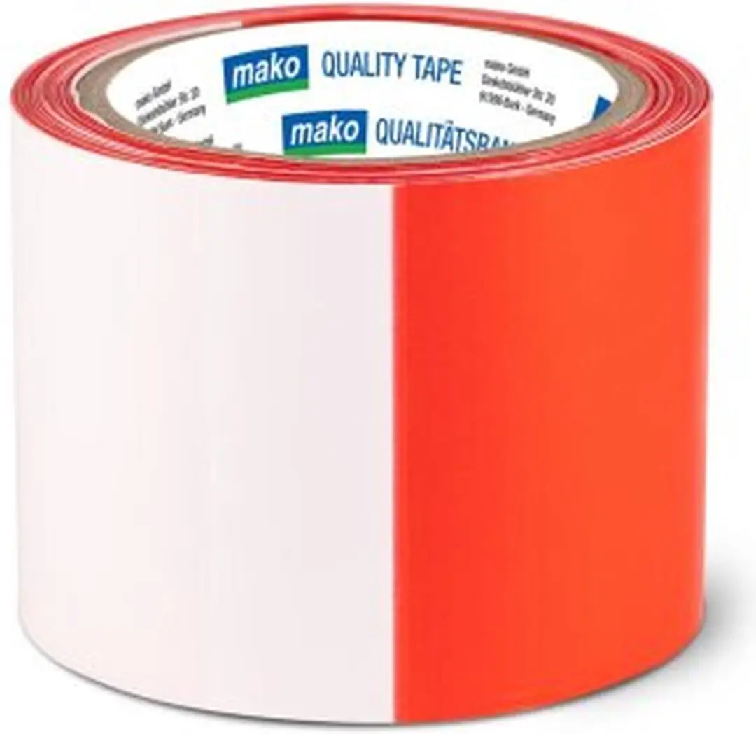 Afzetlint rood/wit 80mm breed 100m lang