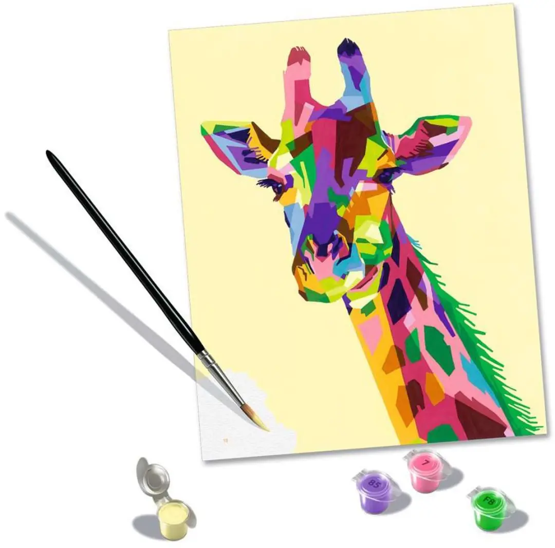Ravensburger CreArt Giraffe - Schilderen op nummer voor volwassenen - Hobbypakket - afbeelding 2 van 6