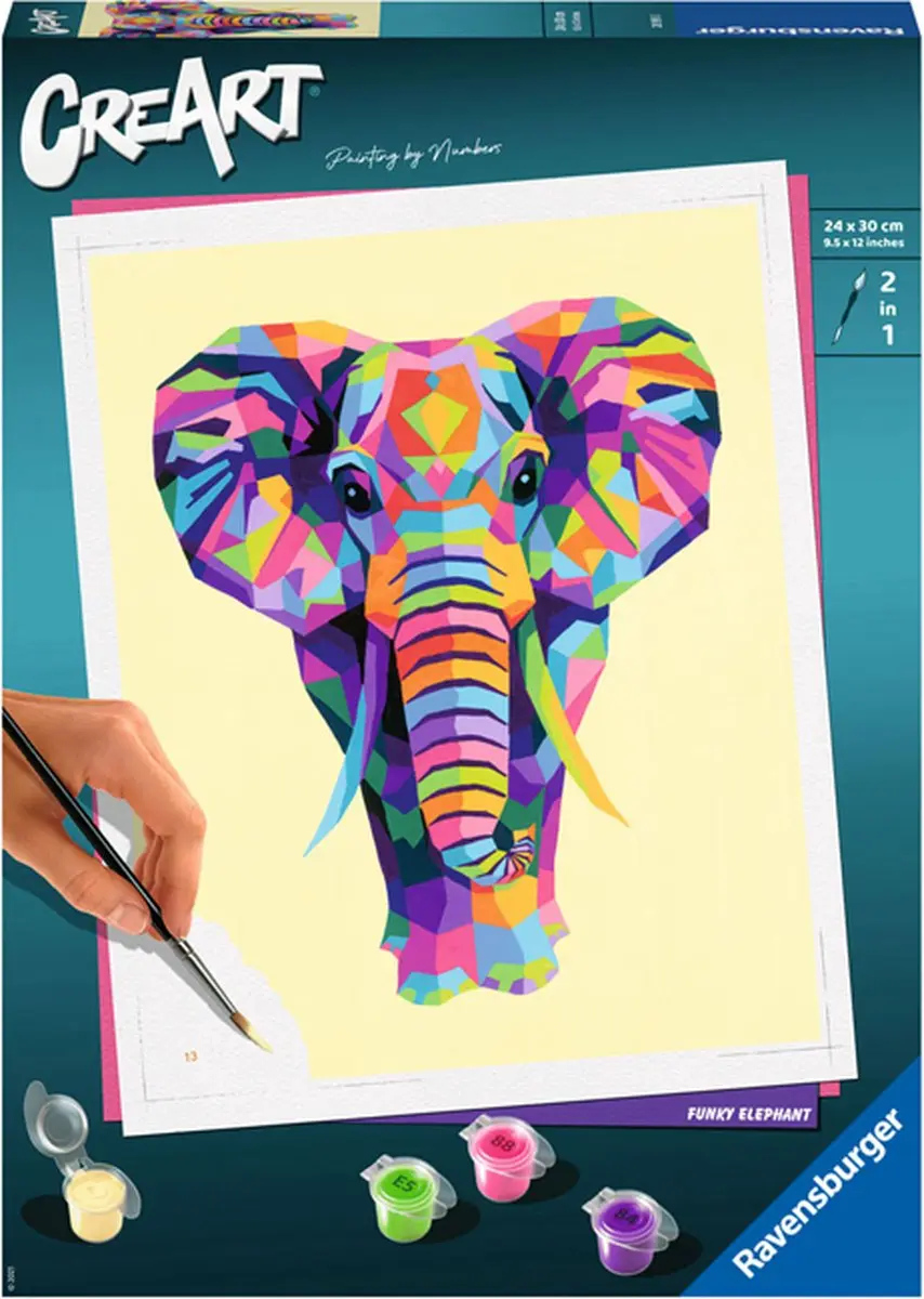 Ravensburger CreArt Schilderen op Nummer Olifant - afbeelding 2 van 6