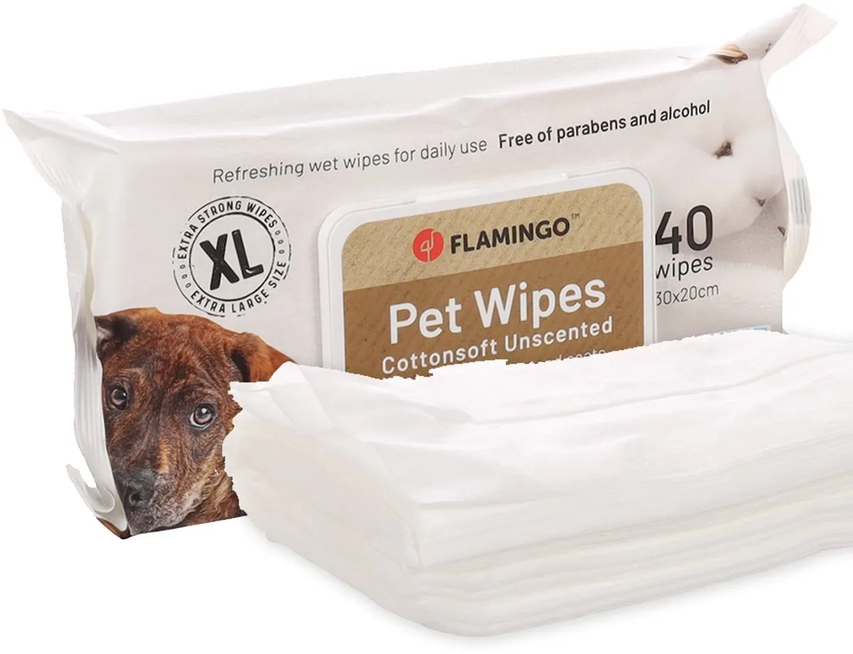 Flamingo Reini Neutraal XL Verzorgingsdoekjes Honden