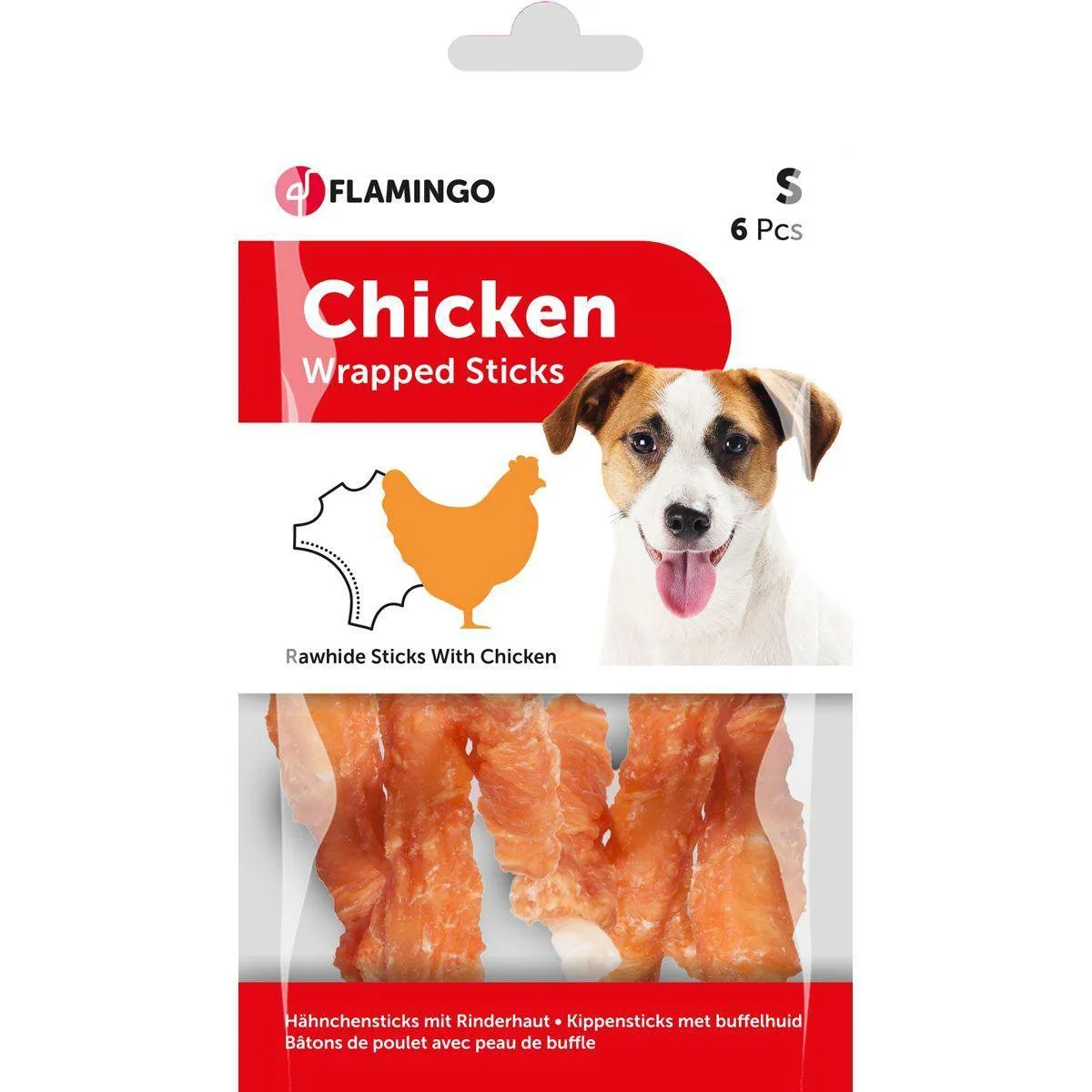 Flamingo Hondenstick Kip - 6 Stuks