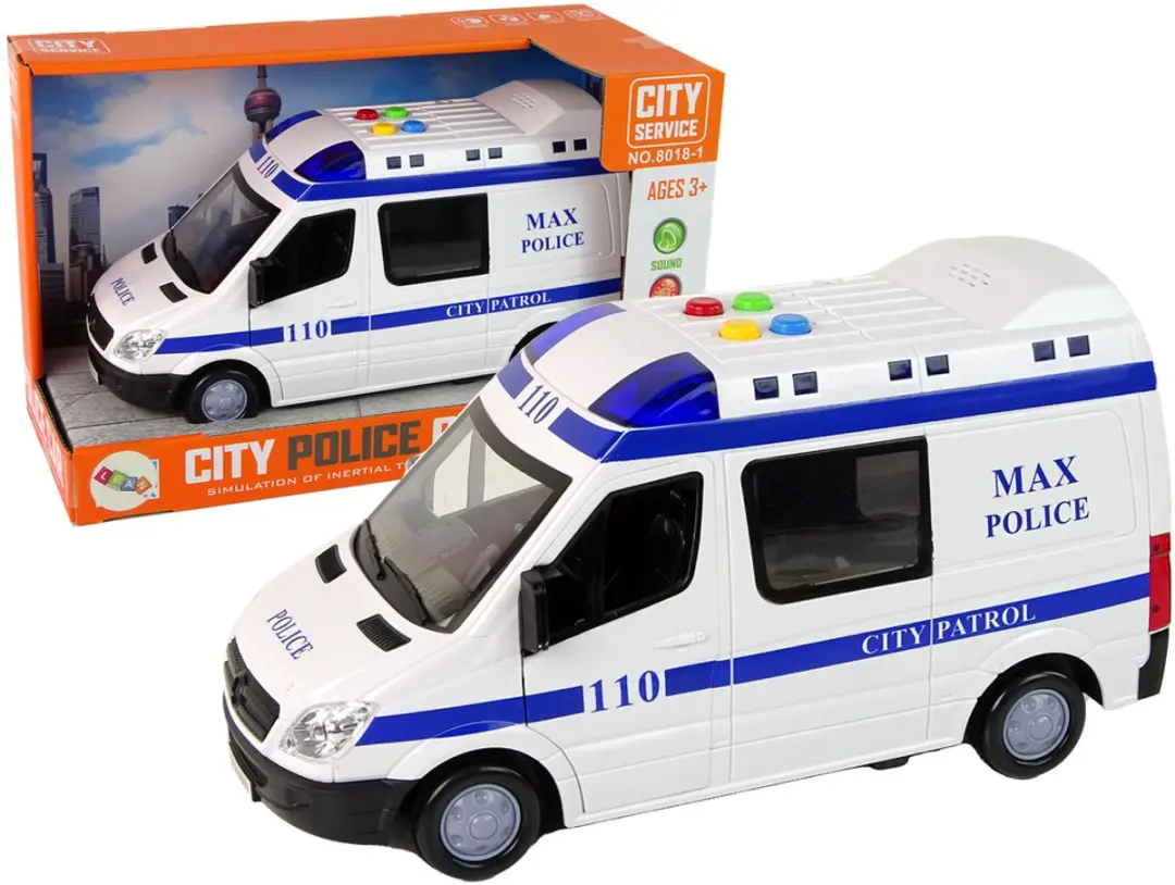 Lean Toys Politieauto met Wrijvingsaandrijving, Licht en Geluid
