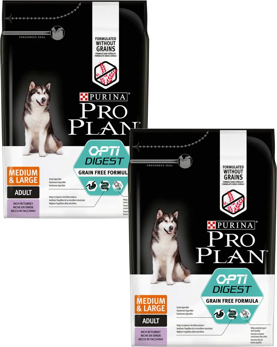 Pro Plan Dog Adult Medium & Large Sensitive Digestion Kalkoen - 2x2,5kg