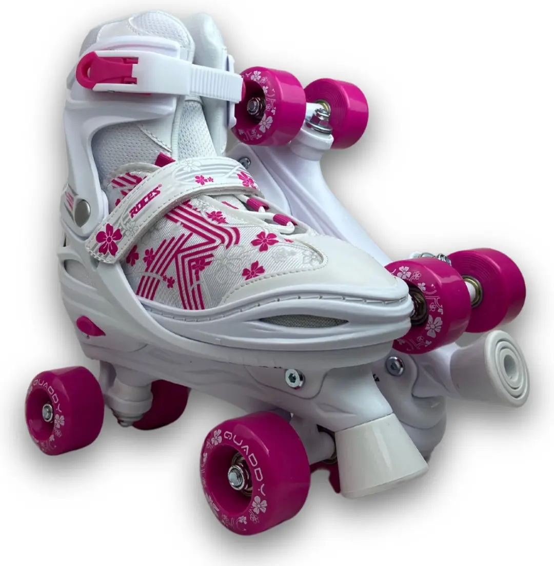 Roces Quaddy 3.0 Girl Verstelbare Rolschaatsen - Wit/Roze - 34-37 - afbeelding 4 van 6