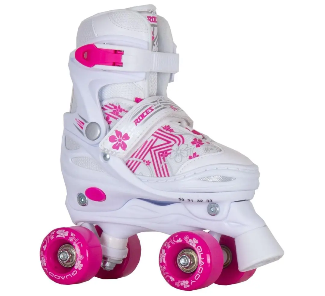 Roces Quaddy 3.0 Girl Verstelbare Rolschaatsen - Wit/Roze - 34-37 - afbeelding 5 van 6