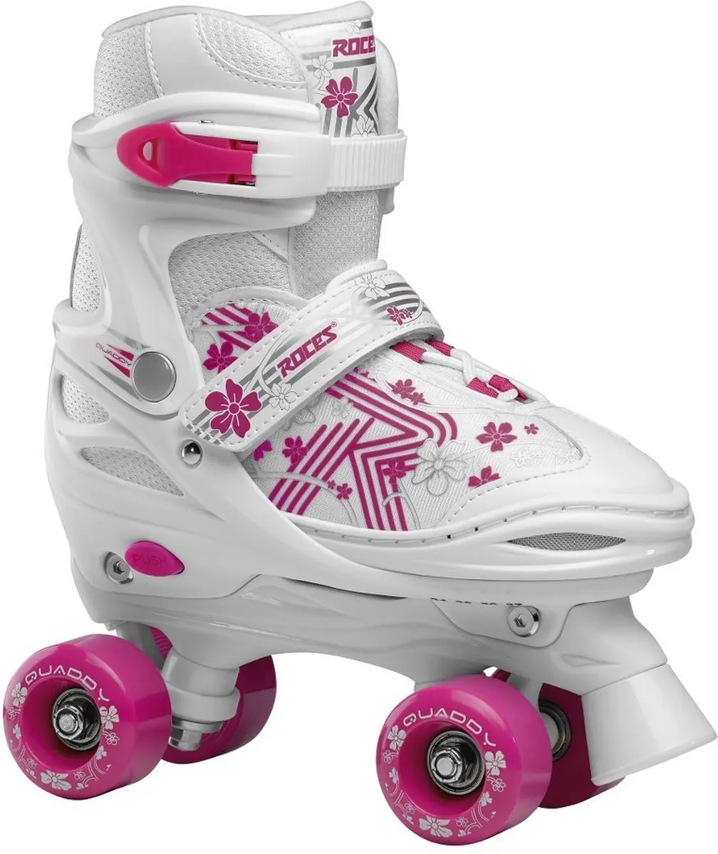 Roces Quaddy 3.0 Girl Verstelbare Rolschaatsen - Wit/Roze - 34-37 - afbeelding 3 van 6