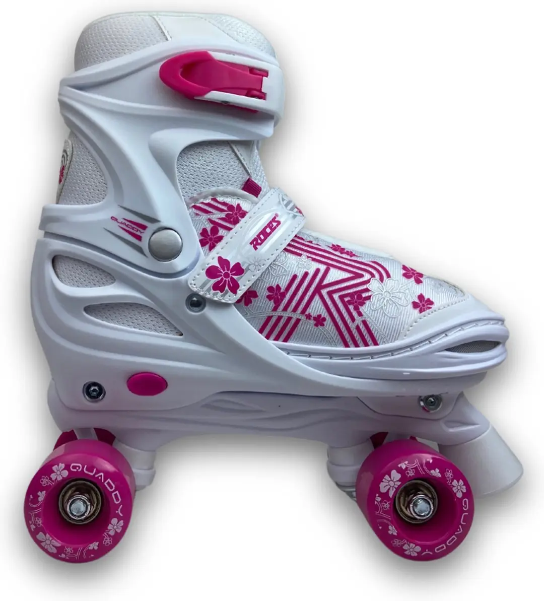 Roces Quaddy 3.0 Girl Verstelbare Rolschaatsen - Wit/Roze - 34-37