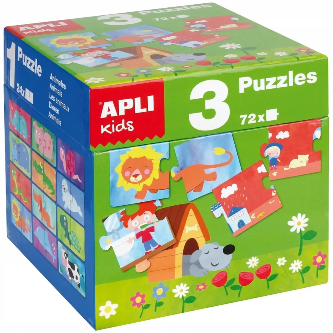 3-in-1 Kinderpuzzel Set: Leren en Spelen