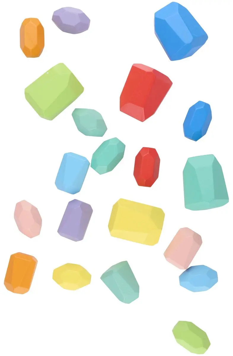 Eddy Toys Stapelstenen Hout 20 Stuks met Verschillende Vormen