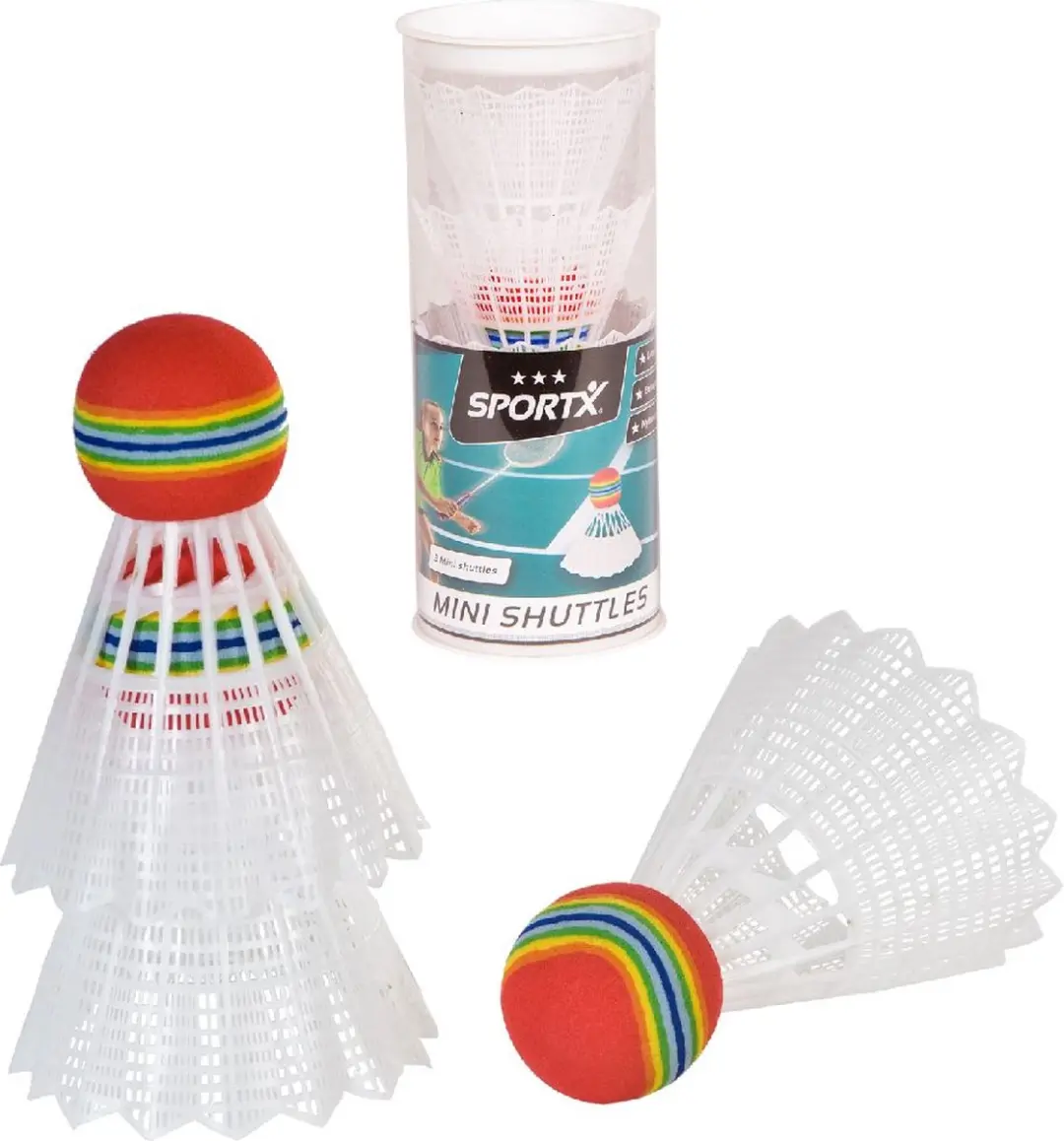 SportX Mini Badminton Shuttles 3 in koker