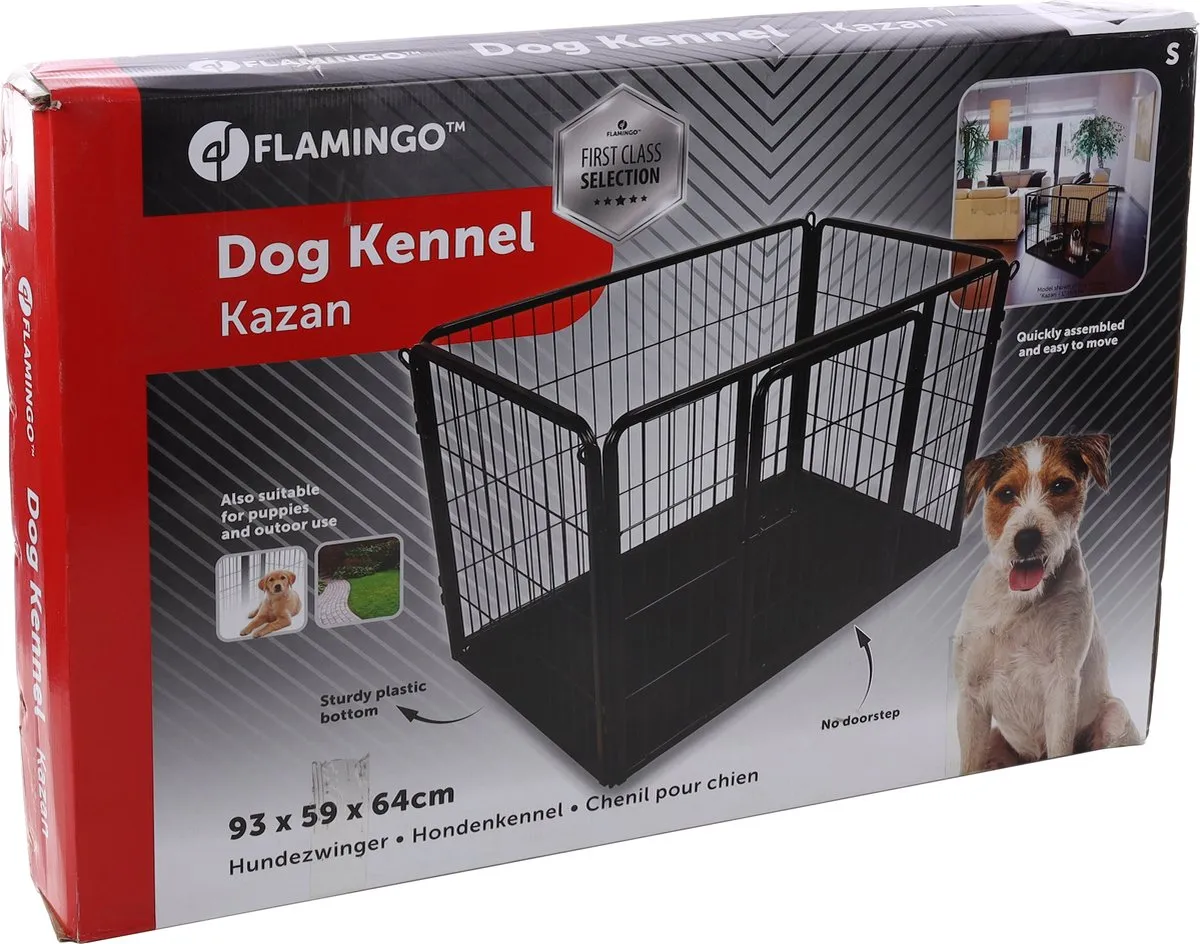 Flamingo Kazan Hondenren Zwart - 93x59x64cm Metaal - afbeelding 6 van 6
