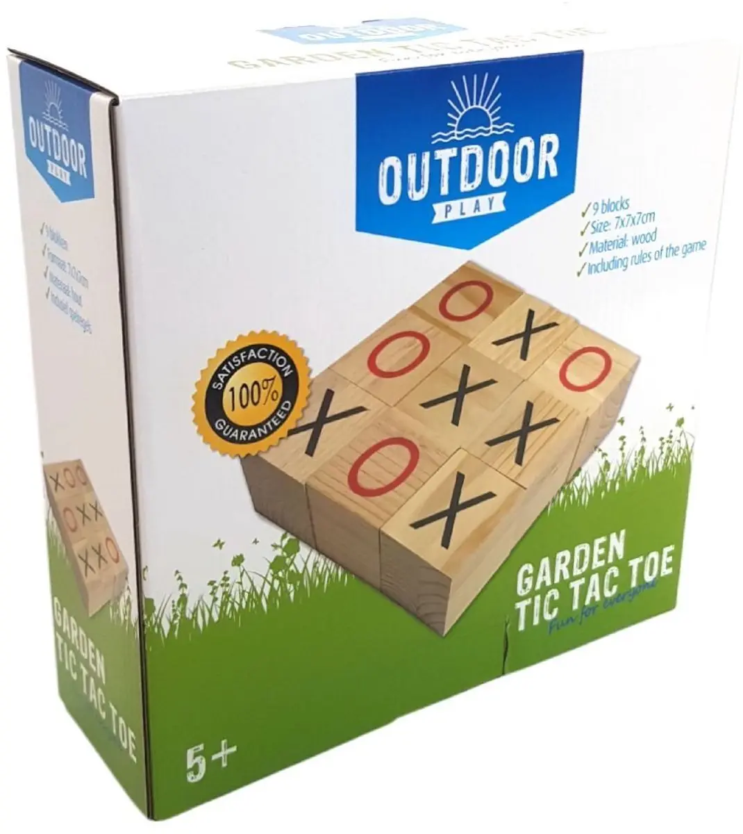 Outdoor Play Tic Tac Toe - Houten Blokken - 9 Stuks - afbeelding 5 van 6