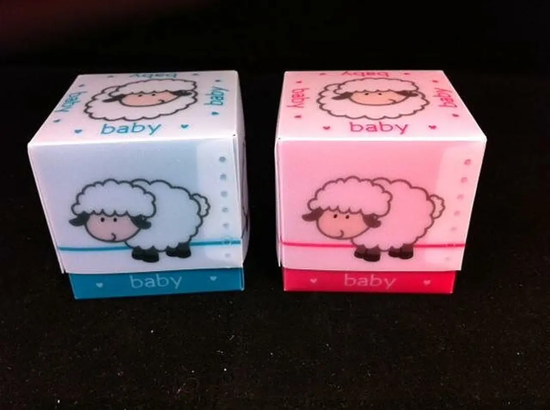BABY SHEEP BOX ROZE (5x5cm) 5 STUKS