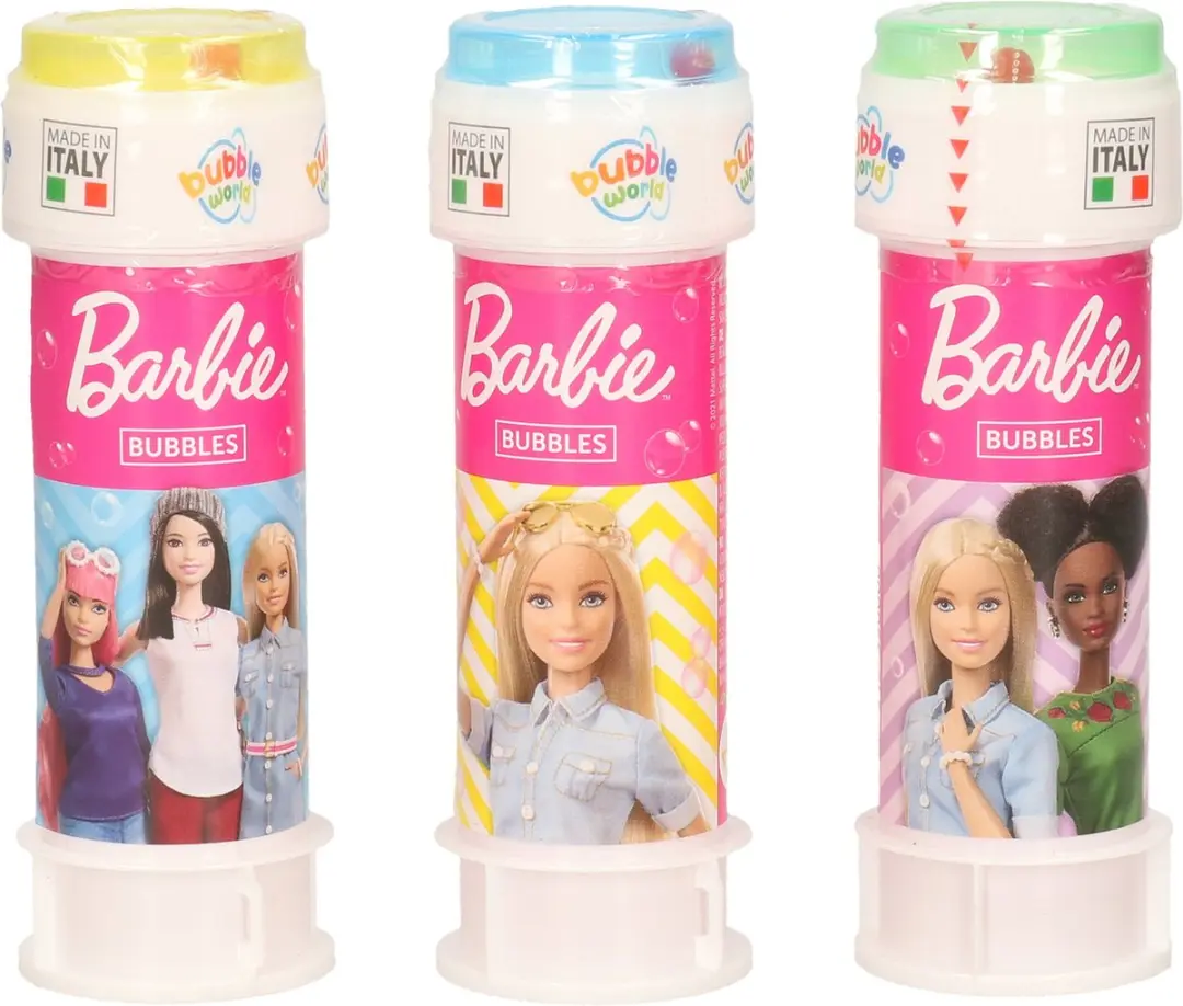 3x Barbie bellenblaas flesjes met spelletje 60 ml voor kinderen