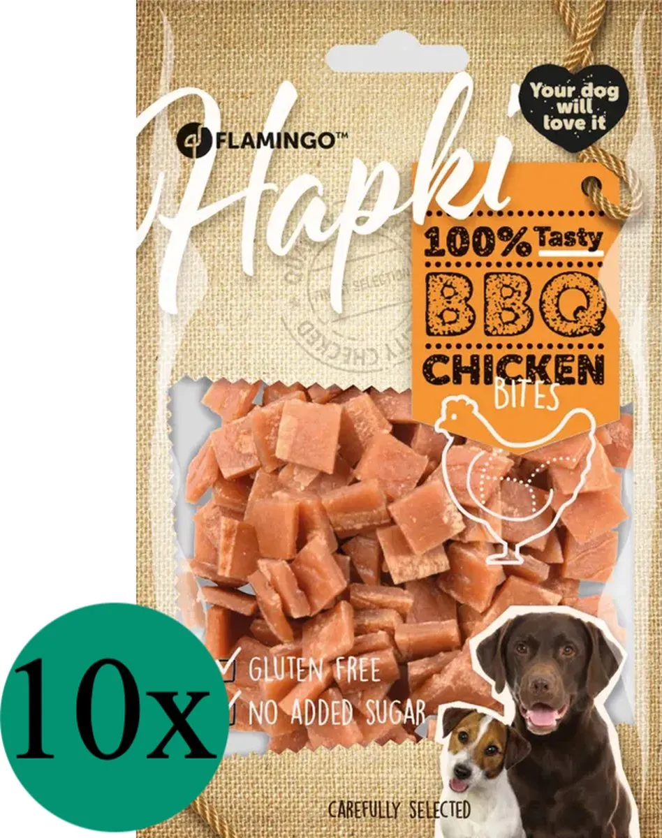 Flamingo Hapki Gebarbecuede Kip Snacks - 10x85g