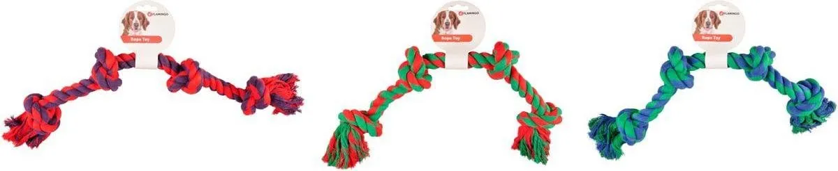 Flamingo Knoobotn Jim Hondenspeelgoed 60cm - Blauw - afbeelding 3 van 4