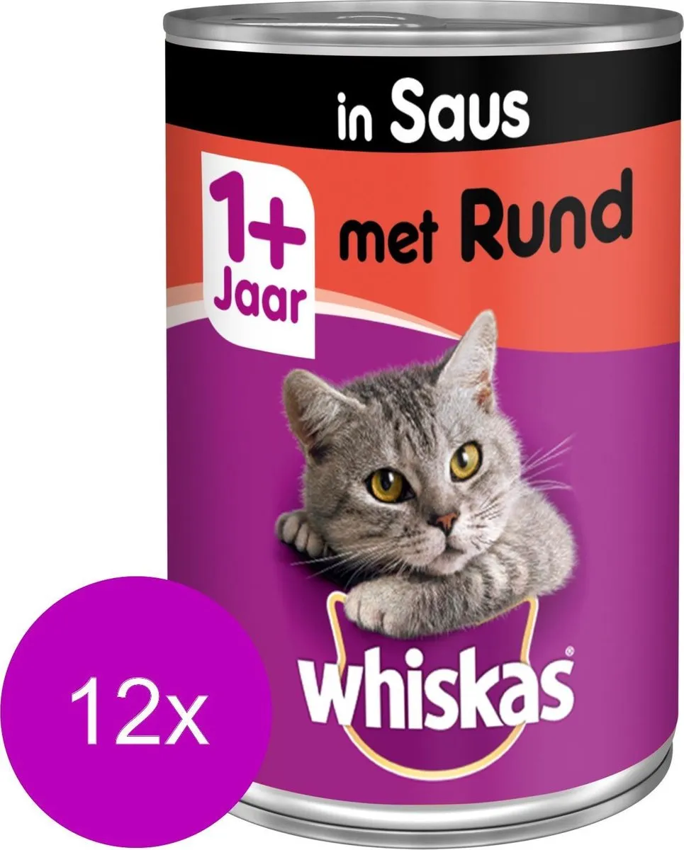 Whiskas Natvoer Adult Rund - 12x400g