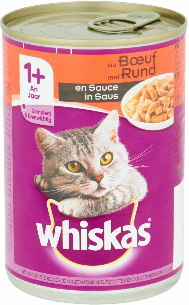 Whiskas Natvoer Adult Rund - 12x400g