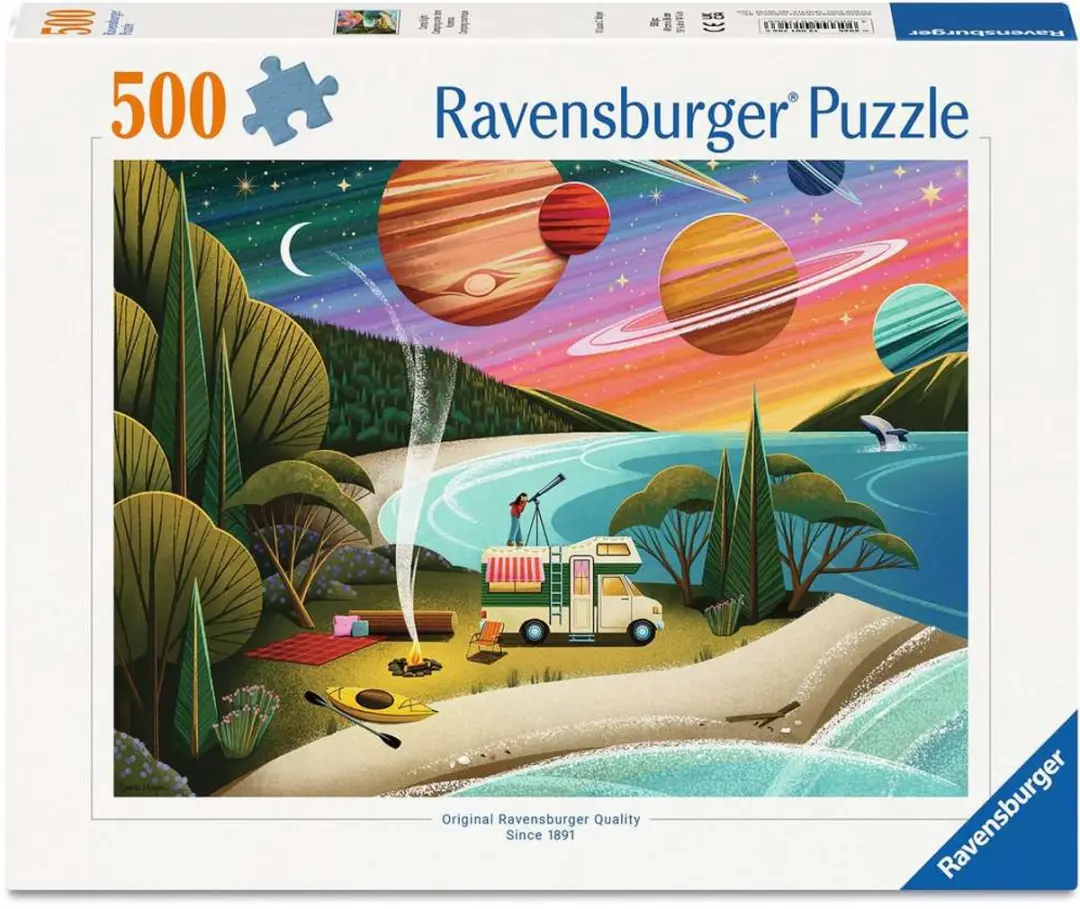 Ravensburger Camping onder de Kosmos legpuzzel