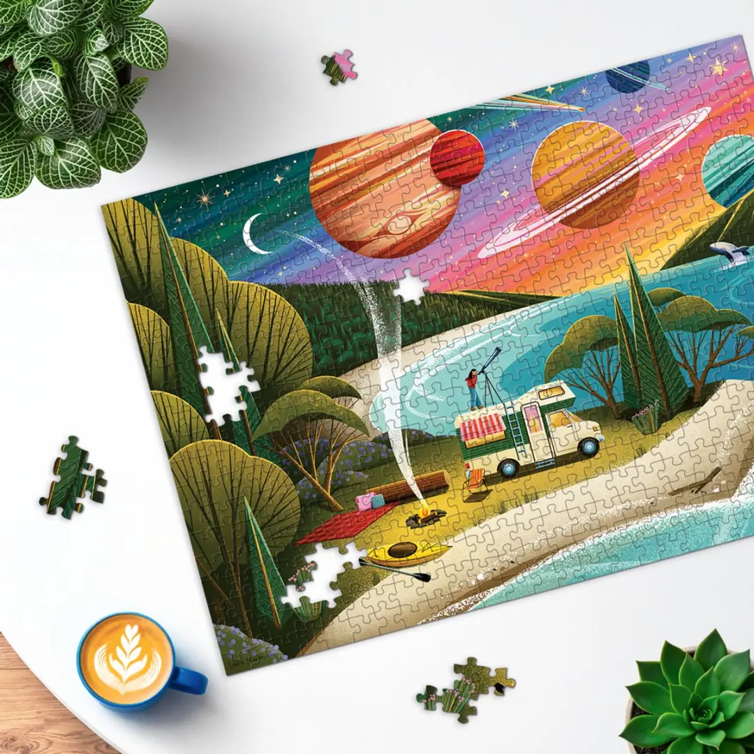 Ravensburger Camping onder de Kosmos legpuzzel - 500 stukjes - afbeelding 5 van 6
