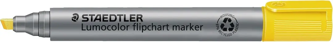 STAEDTLER Lumocolor Flipchart Markers, 10x Geel, Watervast, Sneldrogend