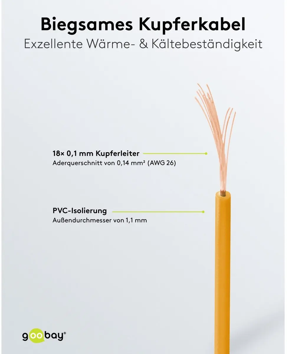 Goobay Koperdraad geïsoleerd 1x0,14mm² - 10m - Oranje - afbeelding 5 van 6