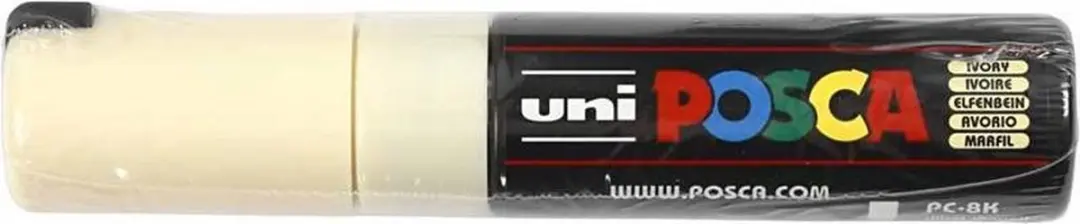 Posca PC-8K Verfstift Ivoor Breed - Schuine Punt - afbeelding 4 van 6