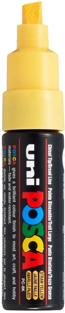 Posca PC-8K Verfstift Schuine Punt Breed Strogeel - afbeelding 3 van 6