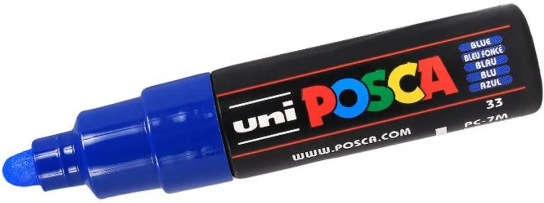 Posca PC-7M Verfstift Breed - Zwart - afbeelding 4 van 6
