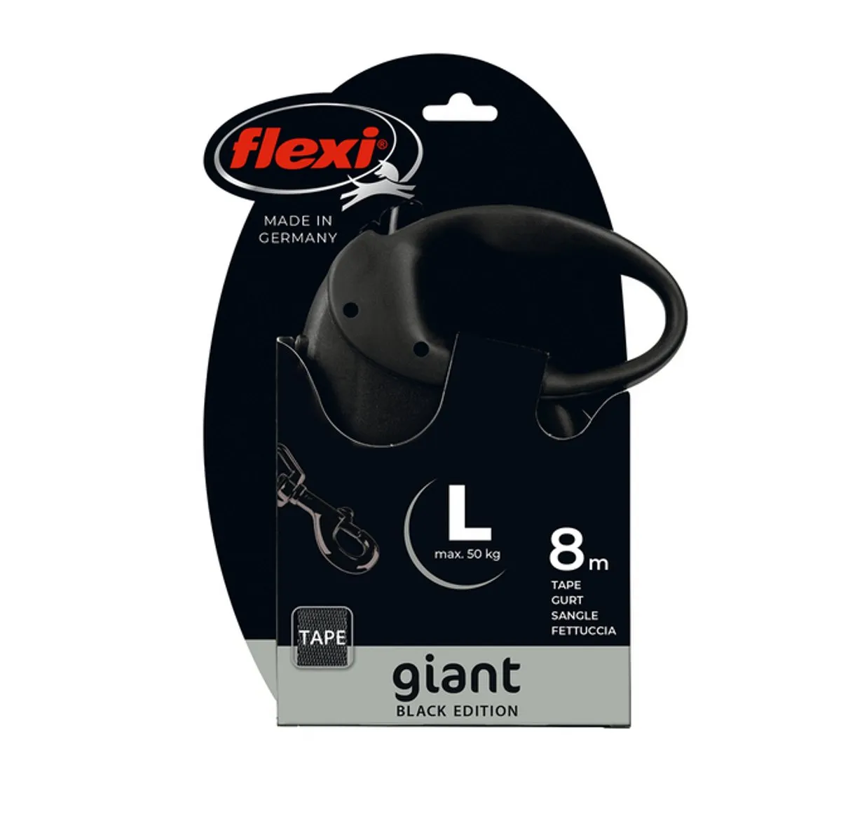 Flexi Rollijn Giant Tape Zwart - L