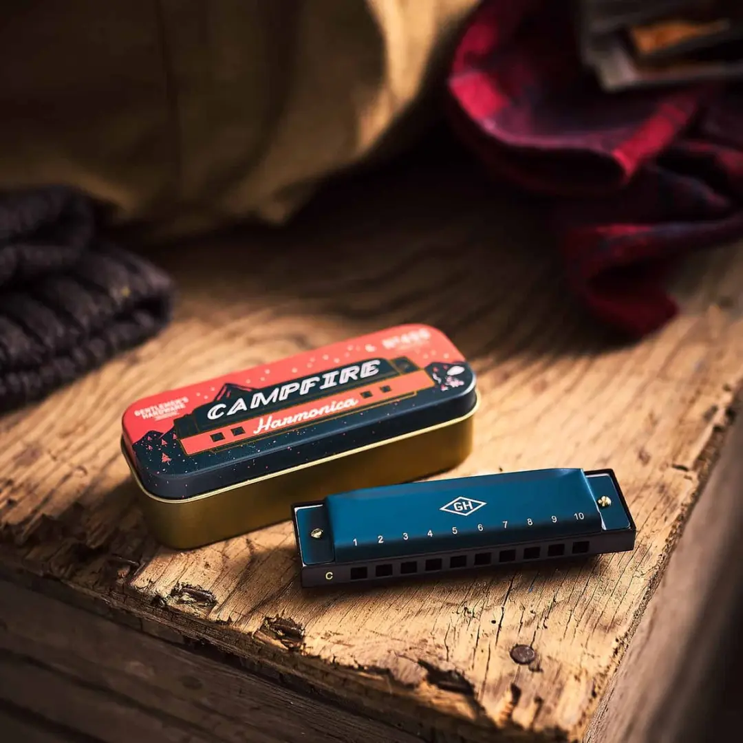 Gentlemen's Hardware Mondharmonica Campfire 10,2 Cm Staal Blauw