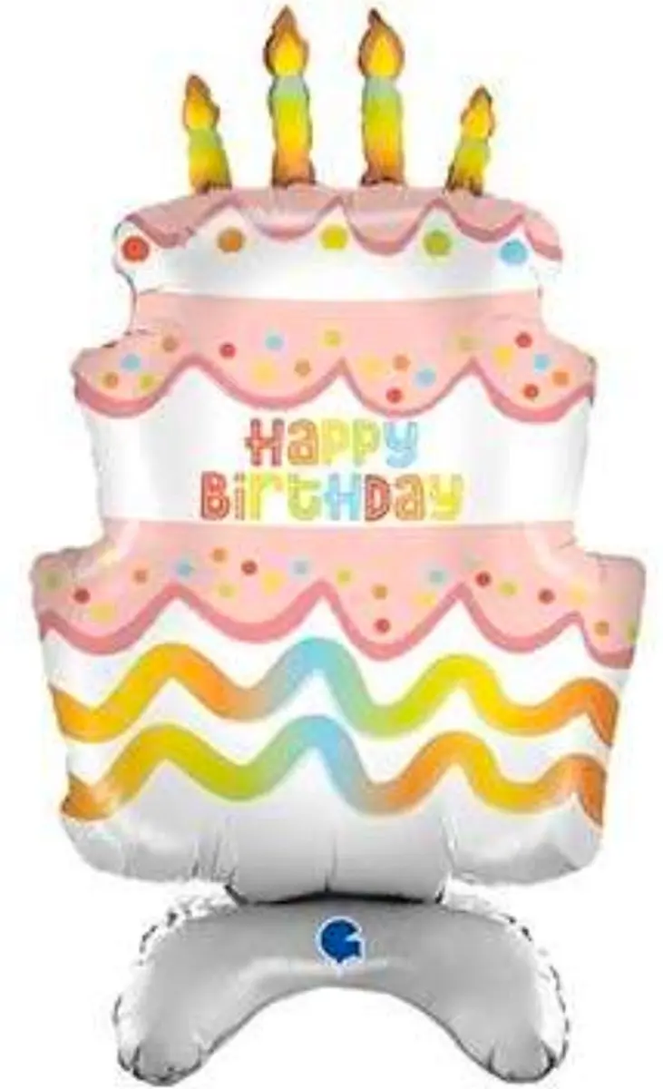 Folieballon Standup Happy Birthday Cake 97 cm