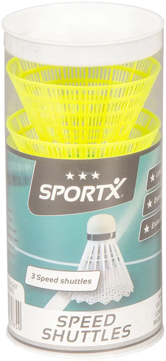 SportX Speed Badminton Shuttles 3 in koker - afbeelding 2 van 6