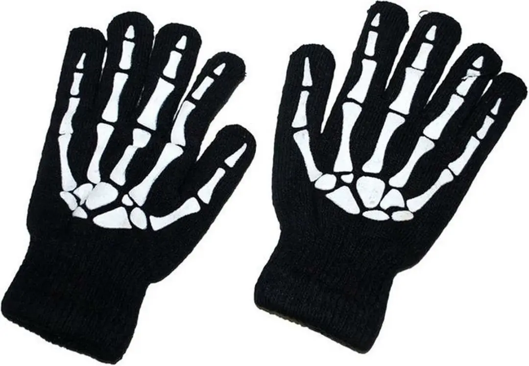 Halloween/Horror skeletten thema print verkleed handschoenen