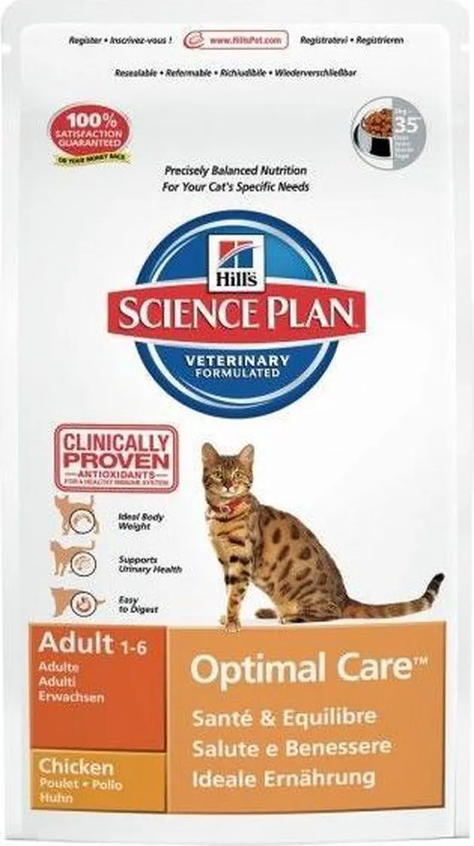 Hill's Science Plan Feline Optimal Care Adult Kip Kattenvoer 15kg