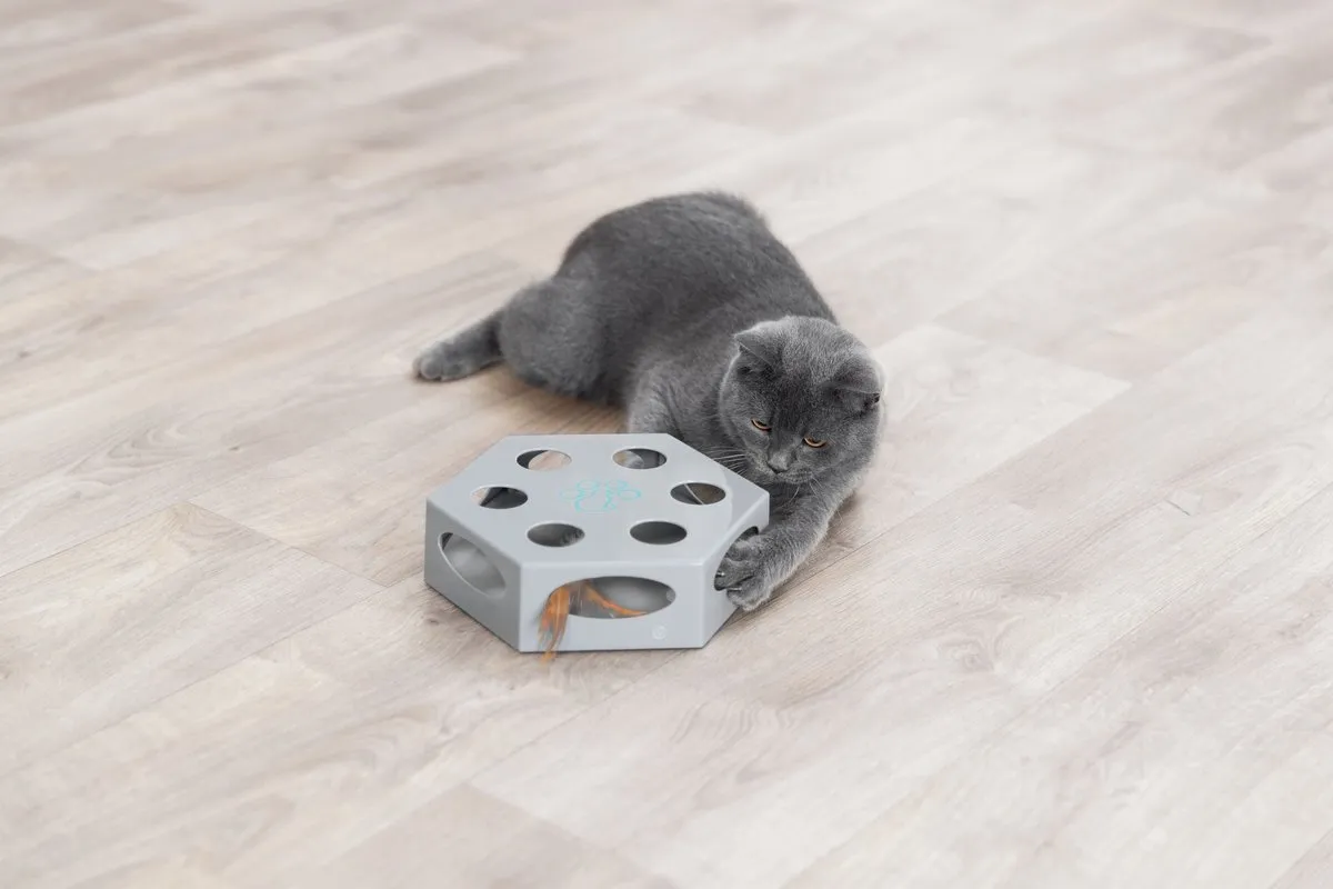Trixie Turning Feather Interactief Kattenspeelgoed Ø22cm - Blauw - afbeelding 6 van 6