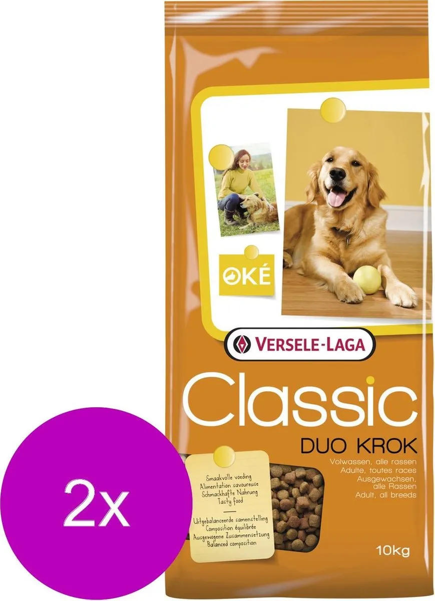 Versele-Laga Classic Duo Krok Hondenvoer - 2x10kg