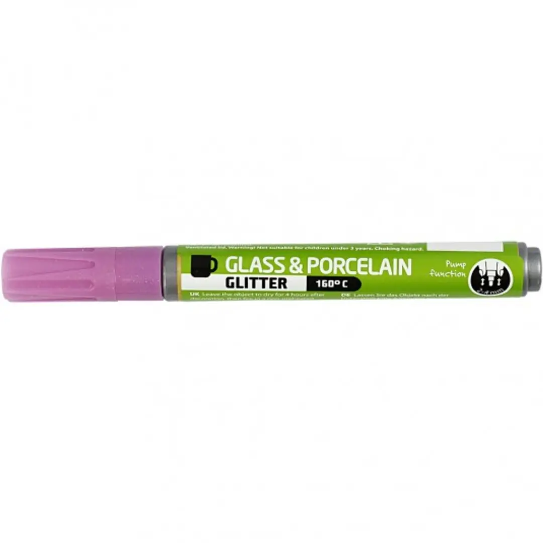 Kreul Glitter Glas- en Porseleinstift Roze - 160 °C - afbeelding 6 van 6