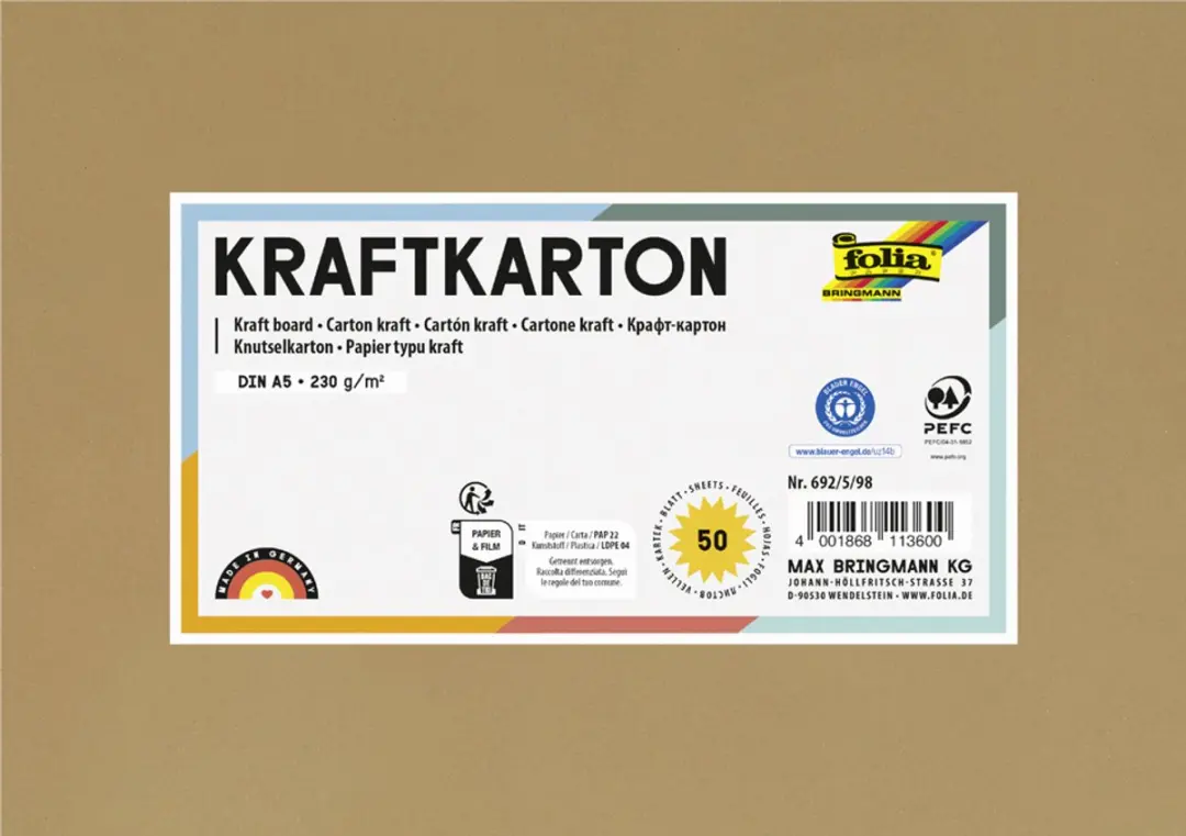 Folia Kraftpapier A4 230g - 50 vel - afbeelding 2 van 3