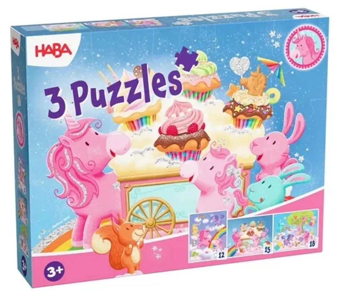 Haba Eenhoorn Flonkerglans Puzzel - 12 Stukjes - afbeelding 2 van 6