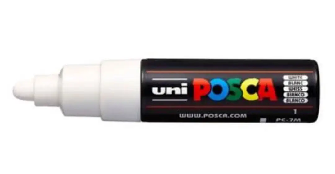 Posca Verfstift Wit - Conische Punt Breed - afbeelding 6 van 6