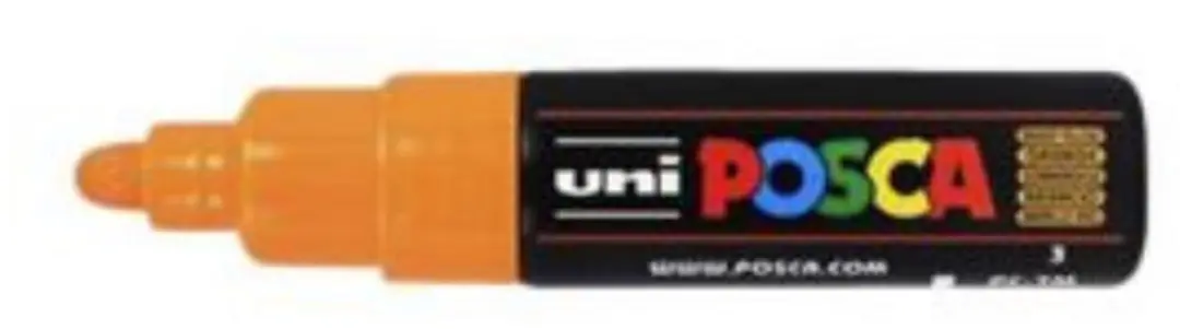 Oranje verfstift op waterbasis met conische punt breed