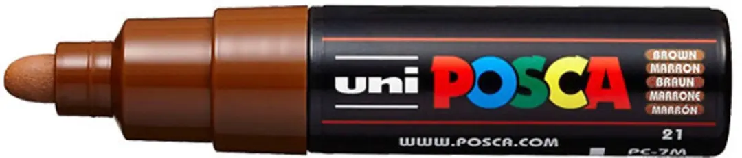 Posca PC-7M Verfstift Bruin - Breed - afbeelding 5 van 6