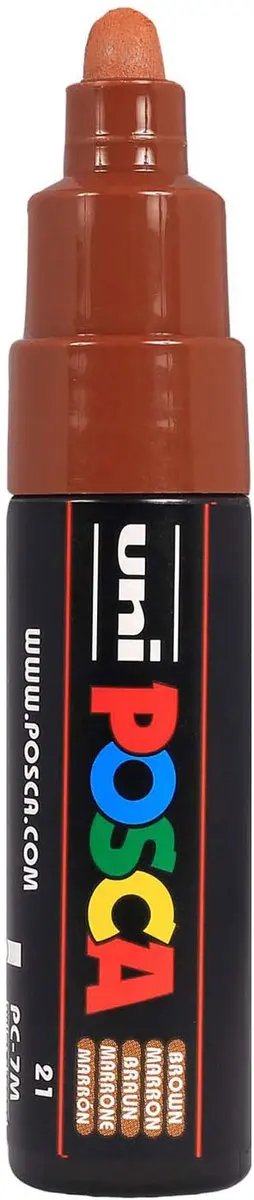 Posca PC-7M Verfstift Bruin - Breed - afbeelding 3 van 6
