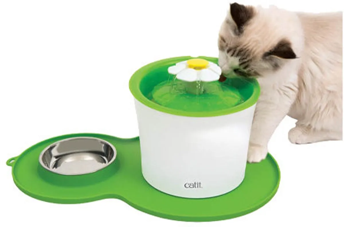 Catit Placemat Peanut - Drinkbak 35x23x3cm - Grijs - afbeelding 6 van 6