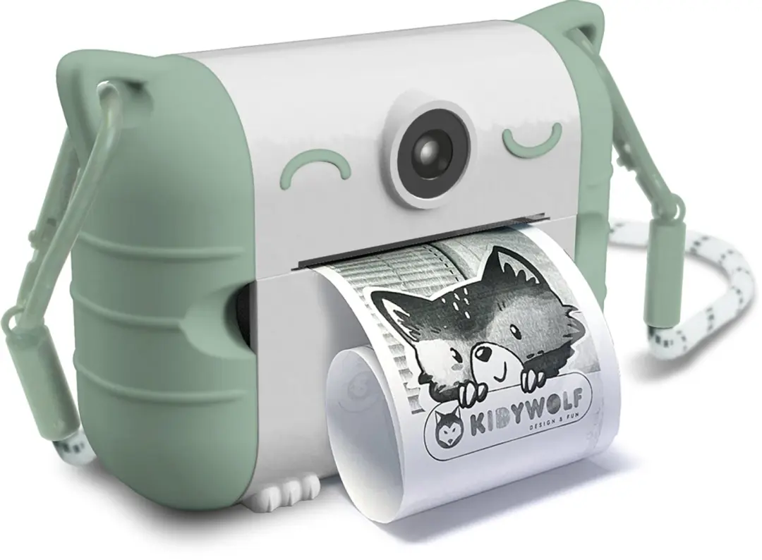Bundel Kidywolf Camera met thermische printer Groen + Refill 5 rolletjes Klassie